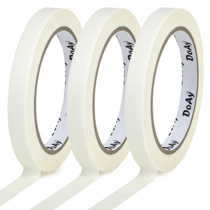 3 Pack White Masking Tape - Painters Tape 0.50 Inch Wide - Multi-Surface, Water Resistant, Indoor & Outdoor Use - 270FT Total - Artist Tape for Paint, Wall, Watercolor (#4010)