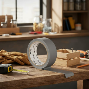 Silver Duct Tape - Heavy Duty Waterproof Tape 1.88 Inch Wide - Strong Adhesive, Extra Thickness, Tear by Hand - Great for Indoor & Outdoor Use, Moving Boxes, Repairs - 45 Ft