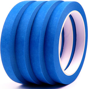 Blue Painters Tape 1/2 Inches x 30 Yards - Multi Surface Use - 120 Yards Total - 4 Rolls