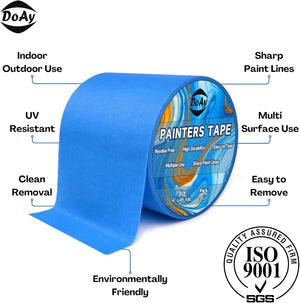 Blue Painters Tape 4 Inches x 45 Yards - 3D Printing Tape - Multi Surface Use - Single Roll