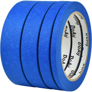 4 Pack Blue Painters Tape - Masking Tape 0.25", 0.50", 0.75", 1" Wide - Multi-Surface, Smart Adhesion, Multi-Size Pack - 360FT Total - Paint Tape for DIY, Labeling, Art, Car (#3910)