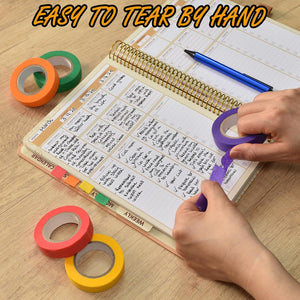 Colored Masking Tape 1/2" x 15 Yard - Multi Color - Multi Surface Use - 12 Bright Colors