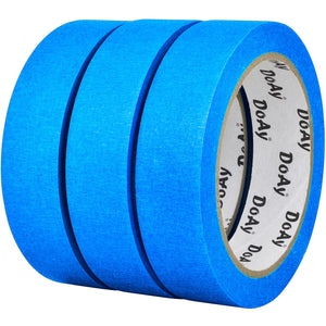 3 Pack Blue Painters Tape - Masking Tape 1 Inch Wide - Multi-Surface, Smart Adhesion, Indoor & Outdoor - 270FT Total - Paint Tape for DIY, Labeling, Art, Car, General Purpose (#3910)
