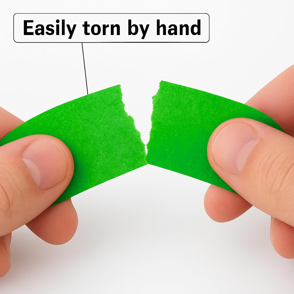 3 Pack Green Painters Tape - Masking Tape 0.25 Inch Wide - Multi-Surface, Smart Adhesion, Indoor & Outdoor - 270FT Total - Paint Tape for DIY, Labeling, Art, Car, General Purpose (#3910)