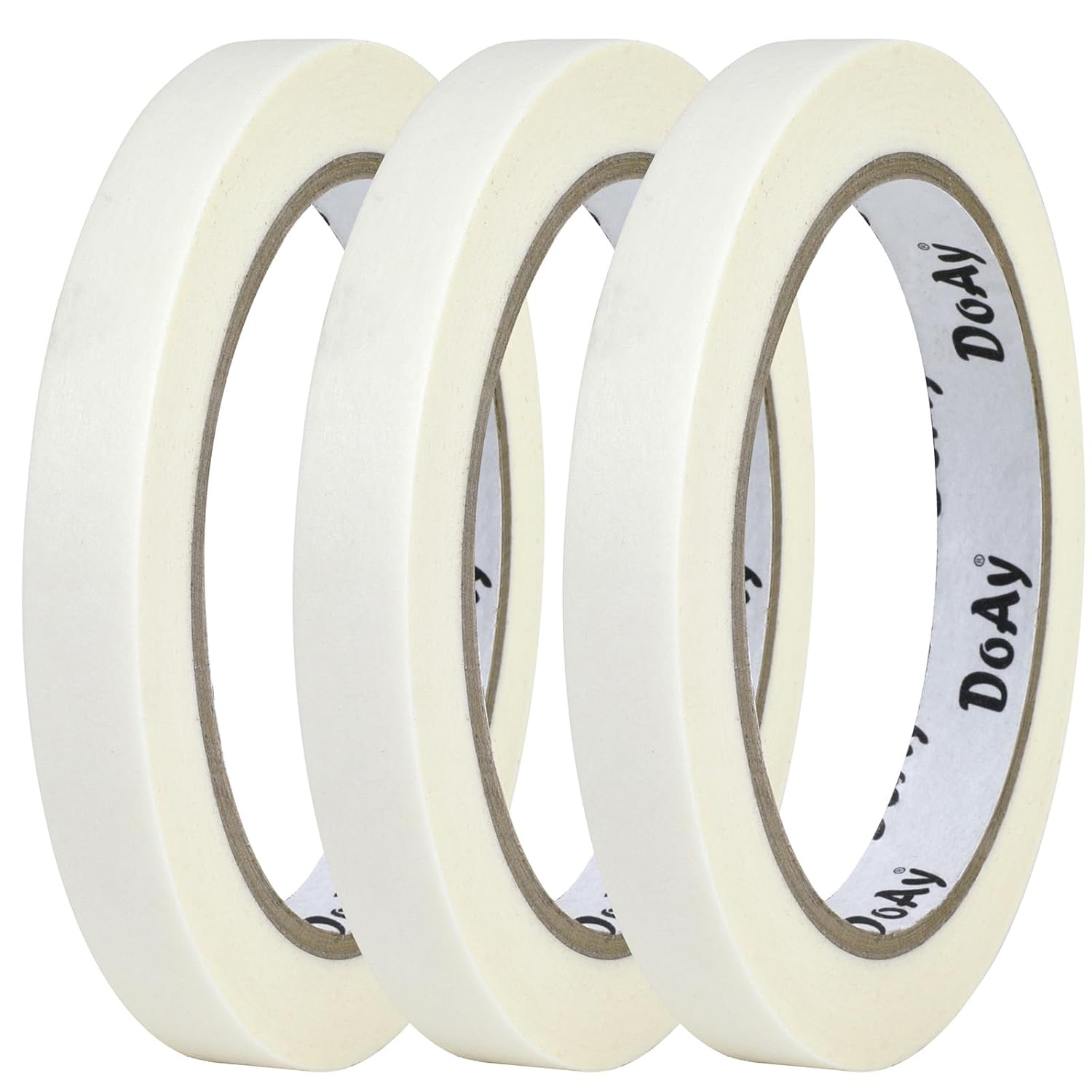 3 Pack White Masking Tape - Painters Tape 0.50 Inch Wide - Multi-Surface, Water Resistant, Indoor & Outdoor Use - 270FT Total - Artist Tape for Paint, Wall, Watercolor (#4010)