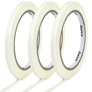 3 Pack White Masking Tape - Painters Tape 0.25 Inch Wide - Multi-Surface, Water Resistant, Indoor & Outdoor Use - 270FT Total - Artist Tape for Paint, Wall, Car, DIY (#4010)