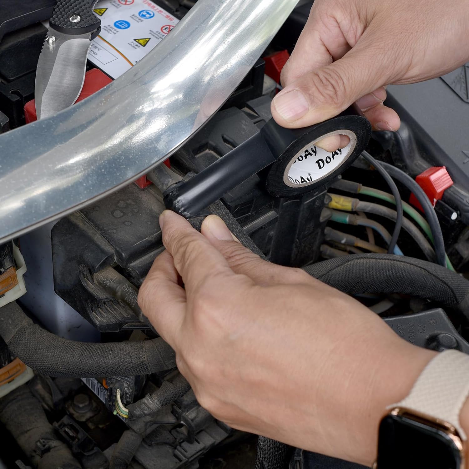 6 Pack Black Electrical Tape - Waterproof PVC Tape 0.75 Inch Wide - Weather Resistant, Strong Adhesive, Flame Retardant - High Temp Vinyl Tape for Indoor & Outdoor Use - 180 Feet Total