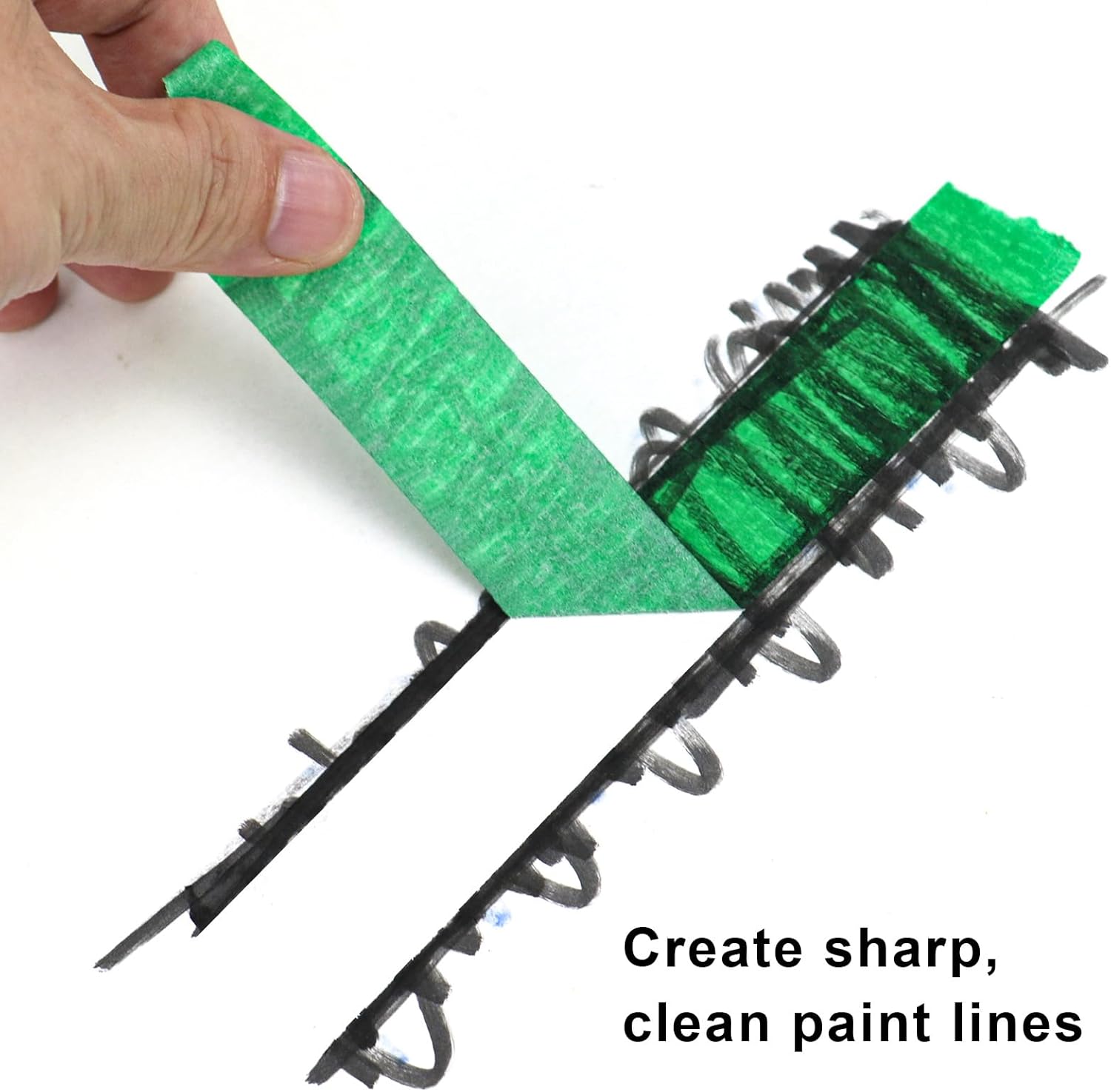 2 Pack Green Painters Tape - Masking Tape 1 Inch Wide - Multi-Surface, Smart Adhesion, Indoor & Outdoor - 180FT Total - Paint Tape for DIY, Labeling, Art, Car, General Purpose (#3910)