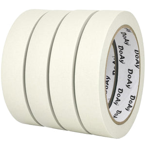 4 Pack White Masking Tape - Painters Tape 0.70 Inch Wide - Multi-Surface, Water Resistant, Indoor & Outdoor Use - 360FT Total - Artist Tape for Paint, Wall, Watercolor, DIY (#4010)